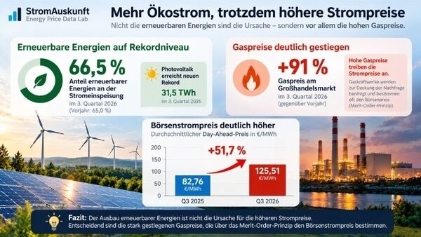 Infografik Strompreise steigen trozt Ökostrom Rekord